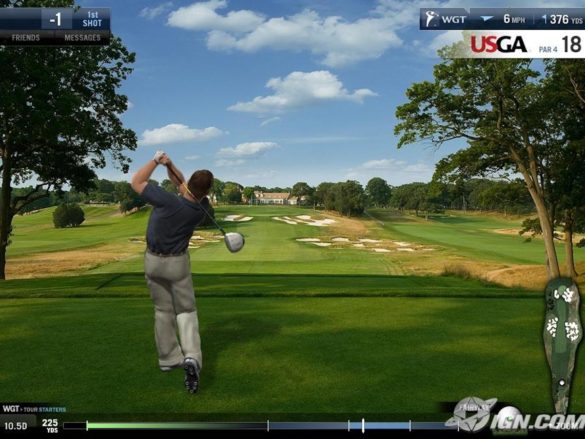 La videata di una buca ripresa da World Golf Tour, gioco multiplayer su Internet