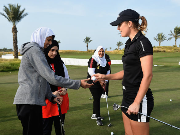 La proette Camilla Lennarth al Fatima Bint Mubarak Ladies Open at Saadiyat Beach Golf Club ad Abu Dhabi, nel gennaio 2019