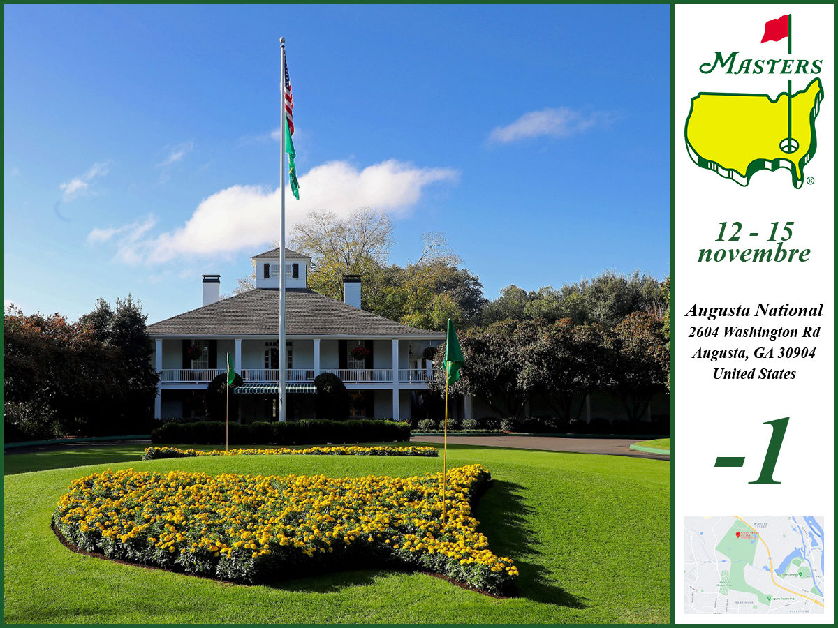 La celebre clubhouse dell'Augusta Masters, da sempre sede del primo major della stagione, spostato quest'anno a novembre per la pandemia del COVID-19